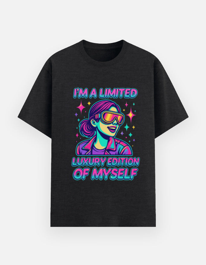 Blackmelange Tshirt- I am limited luxury of myself- 