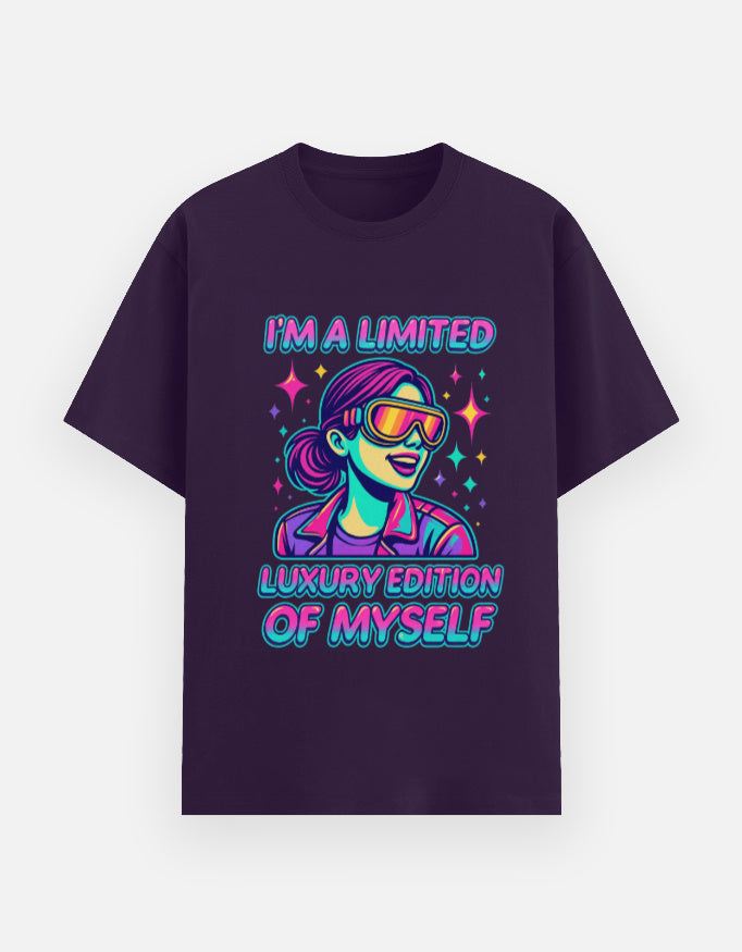 Purple tshirt- I am limited luxury edition of myself